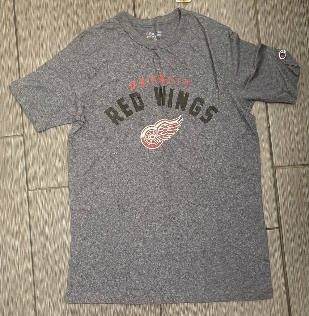 NHL Detroit Red Wings Shirt Gray Short Sleeve T-shirt Champion Men’s Medium